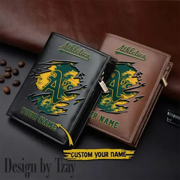 Oakland Athletics MLB Leather Wallets Vertical Style SPTLVW699