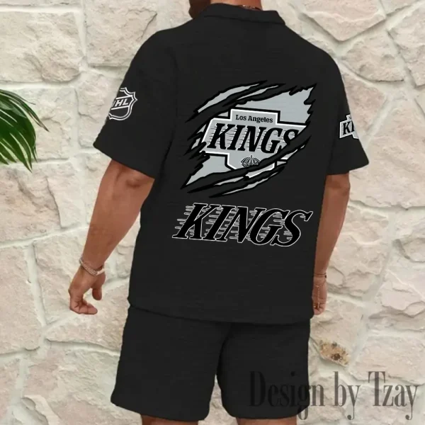 Los Angeles Kings Men's Waffle Knit Short Sleeve Slim Fit Soft Summer And Shorts BSPTWHZSS226 - Image 7