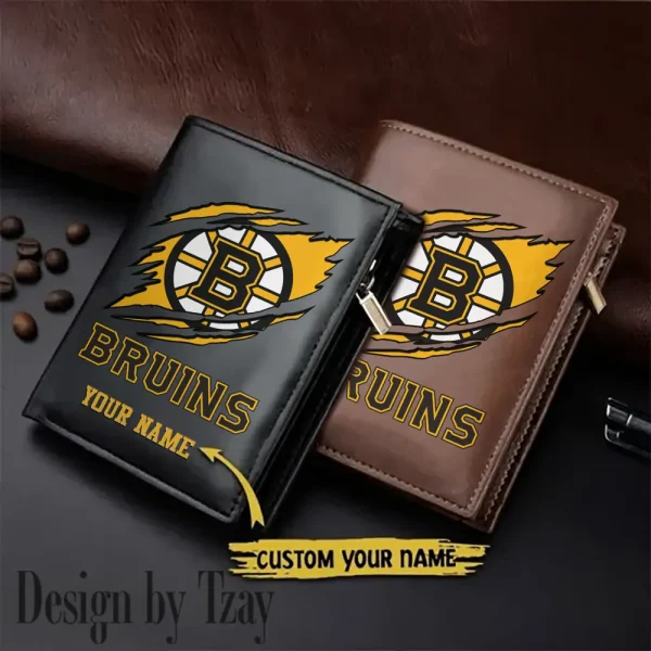 Boston Bruins NHL Leather Wallets Vertical Style SPTLVW711