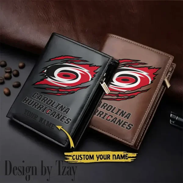 Carolina Hurricanes NHL Leather Wallets Vertical Style SPTLVW714