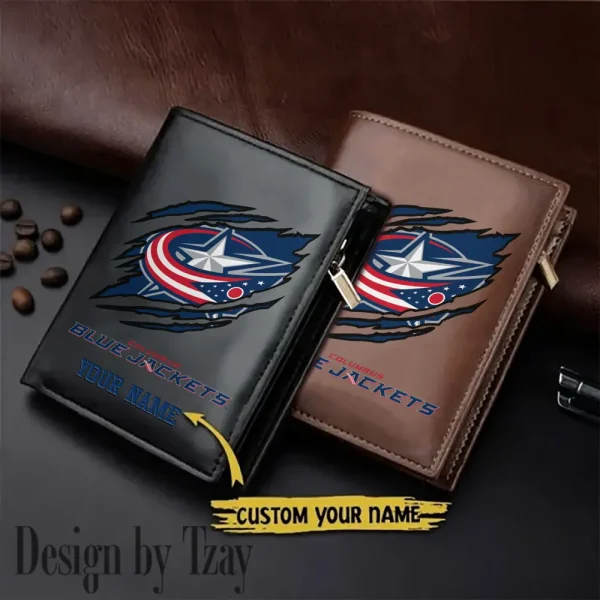 Columbus Blue Jackets NHL Leather Wallets Vertical Style SPTLVW717