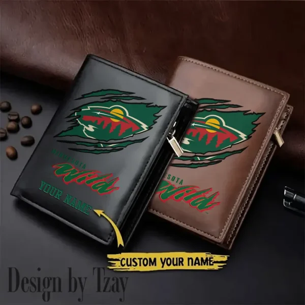 Minnesota Wild NHL Leather Wallets Vertical Style SPTLVW723