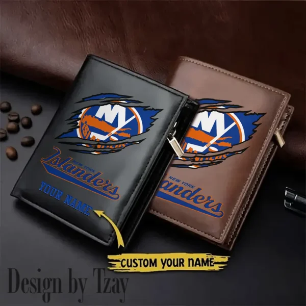 New York Islanders NHL Leather Wallets Vertical Style SPTLVW727