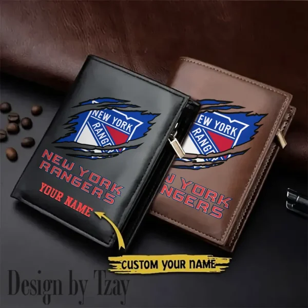 New York Rangers NHL Leather Wallets Vertical Style SPTLVW728