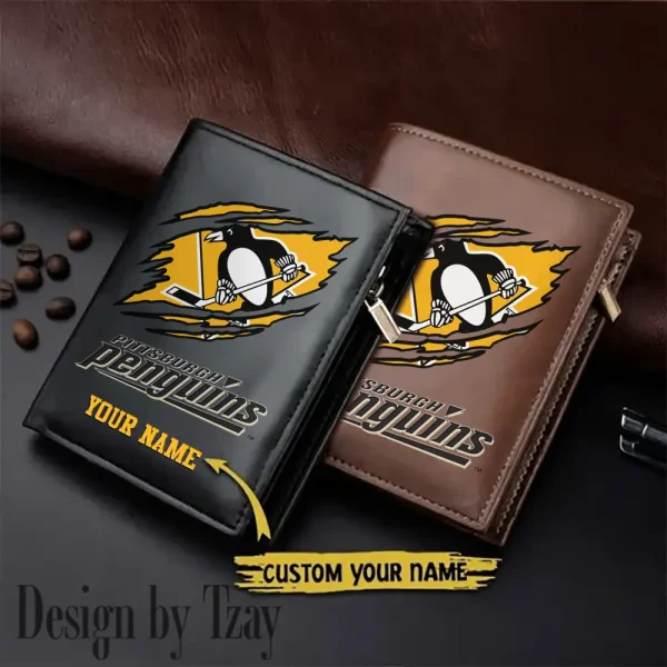 Pittsburgh Penguins NHL Leather Wallets Vertical Style SPTLVW731