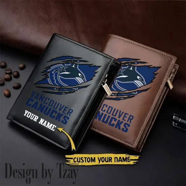Vancouver Canucks NHL Leather Wallets Vertical Style SPTLVW738