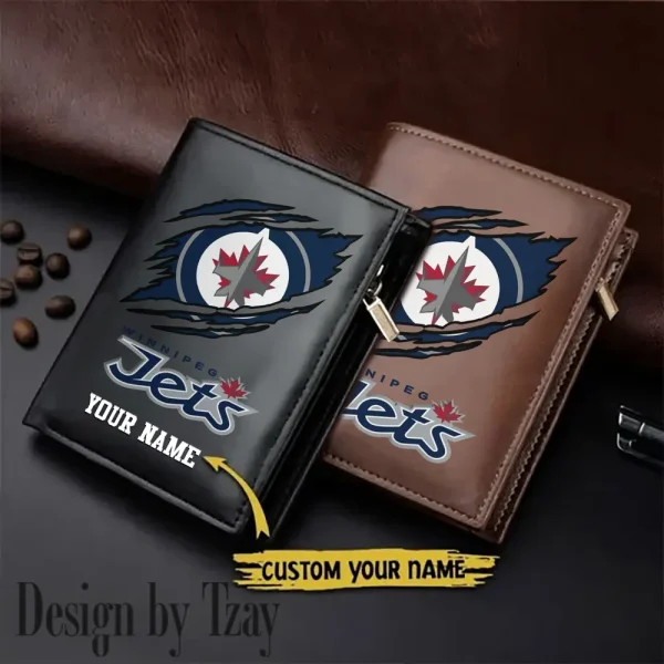 Winnipeg Jets NHL Leather Wallets Vertical Style SPTLVW741