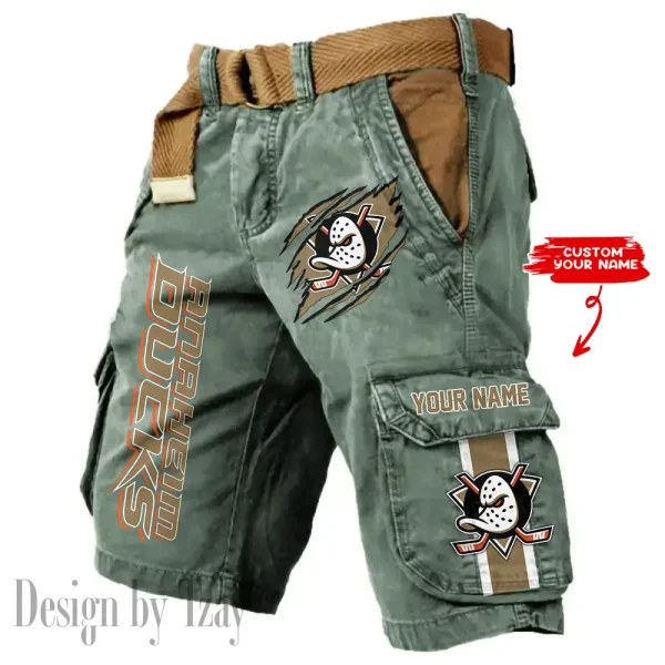 Anaheim Ducks Pocket Print Cargo Shorts (Belt Not Included) trending 2025 S9MCS367 - Image 2