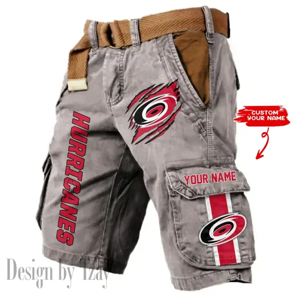 Carolina Hurricanes Pocket Print Cargo Shorts (Belt Not Included) trending 2025 S9MCS371 - Image 3