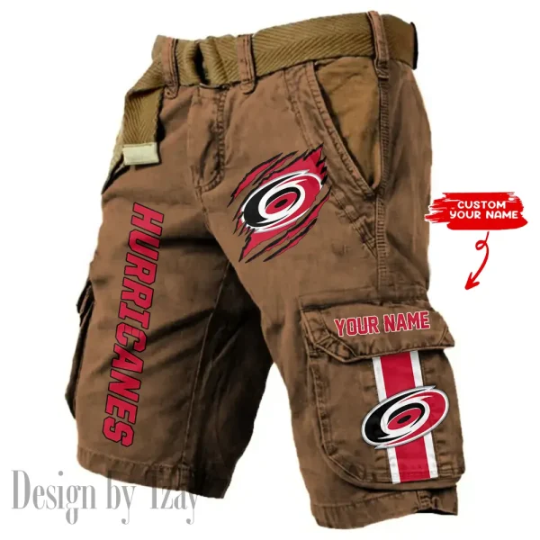 Carolina Hurricanes Pocket Print Cargo Shorts (Belt Not Included) trending 2025 S9MCS371 - Image 4