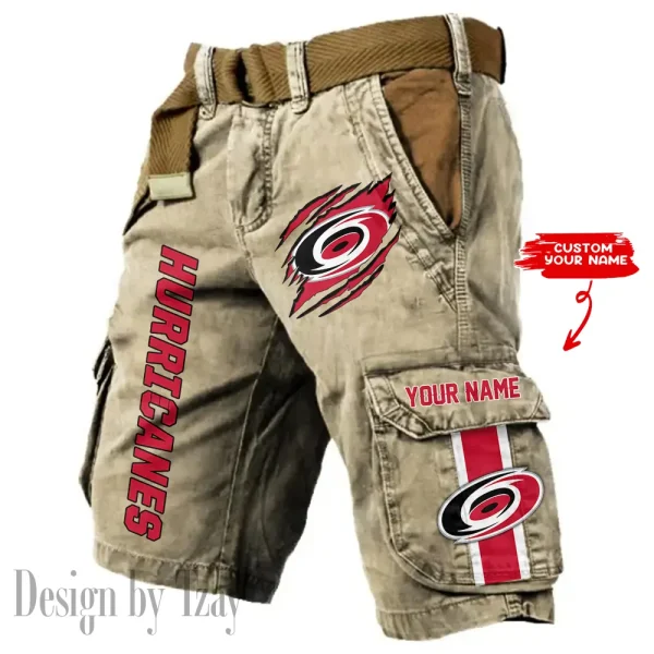 Carolina Hurricanes Pocket Print Cargo Shorts (Belt Not Included) trending 2025 S9MCS371 - Image 5
