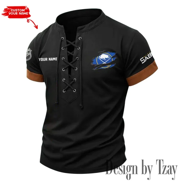 Buffalo Sabres Men Casual Lace-up Short Sleeve T-shirt New Design 2025 SPTMLUSTS067 - Image 3