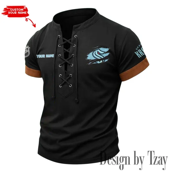 Seattle Kraken Men Casual Lace-up Short Sleeve T-shirt New Design 2025 SPTMLUSTS088 - Image 3