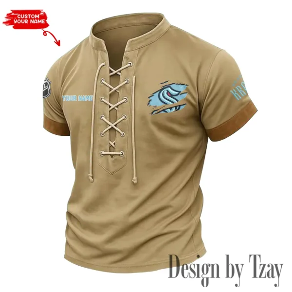Seattle Kraken Men Casual Lace-up Short Sleeve T-shirt New Design 2025 SPTMLUSTS088 - Image 2