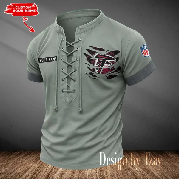 Atlanta Falcons Men Casual Lace-up Short Sleeve T-shirt New Design 2025 SPTMLUSTS098 - Image 3
