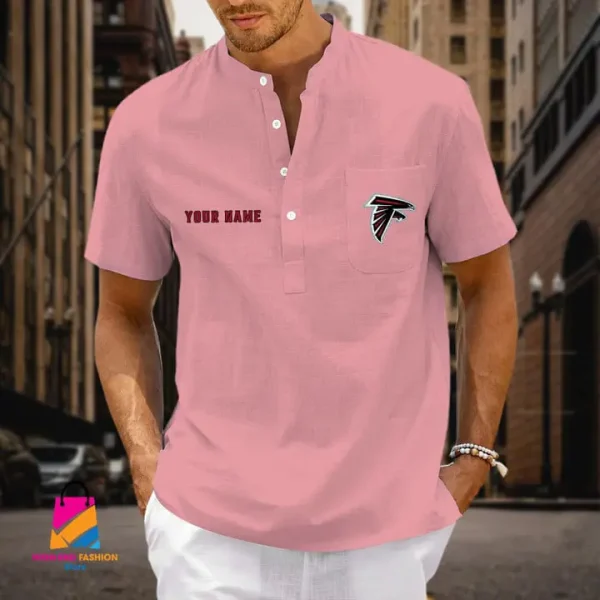 Atlanta Falcons Men Cotton Linen Short Sleeves Shirt SPTSSBBCCL008 - Image 7