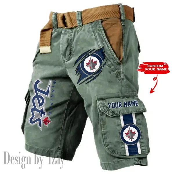 Winnipeg Jets Pocket Print Cargo Shorts (Belt Not Included) trending 2025 S9MCS373 - Image 2