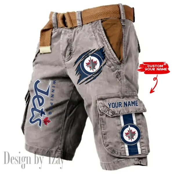 Winnipeg Jets Pocket Print Cargo Shorts (Belt Not Included) trending 2025 S9MCS373 - Image 3