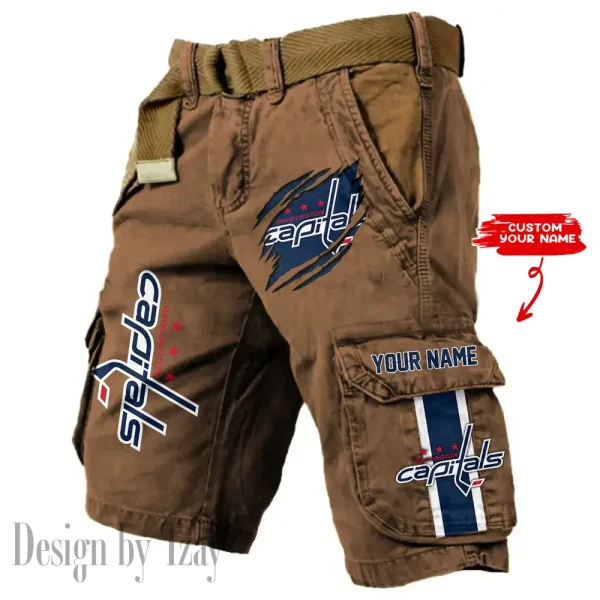 Washington Capitals Pocket Print Cargo Shorts (Belt Not Included) trending 2025 S9MCS374 - Image 4