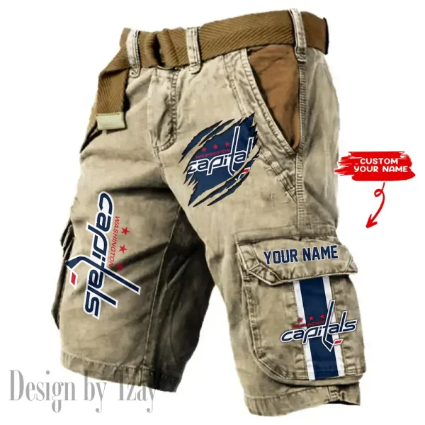 Washington Capitals Pocket Print Cargo Shorts (Belt Not Included) trending 2025 S9MCS374 - Image 5