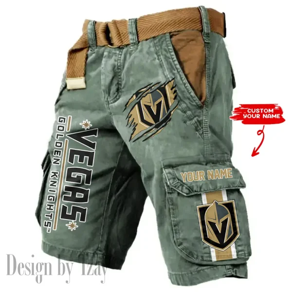 Vegas Golden Knights Pocket Print Cargo Shorts (Belt Not Included) trending 2025 S9MCS375 - Image 2