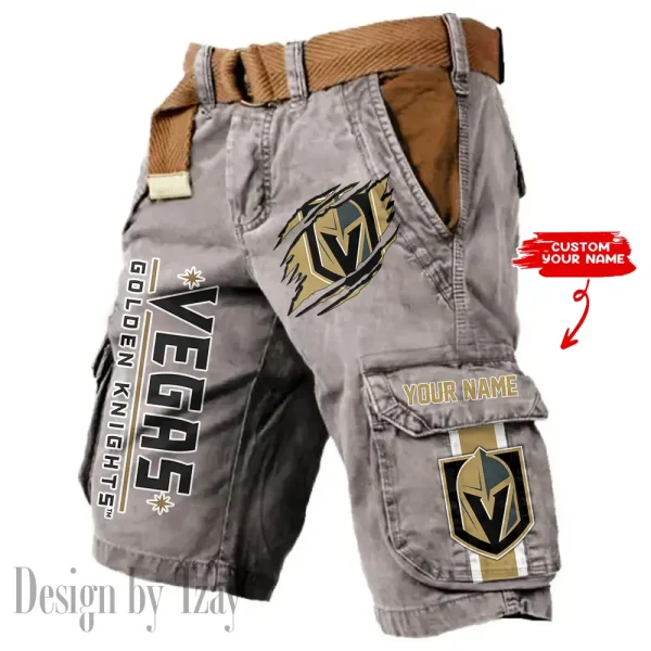 Vegas Golden Knights Pocket Print Cargo Shorts (Belt Not Included) trending 2025 S9MCS375 - Image 3