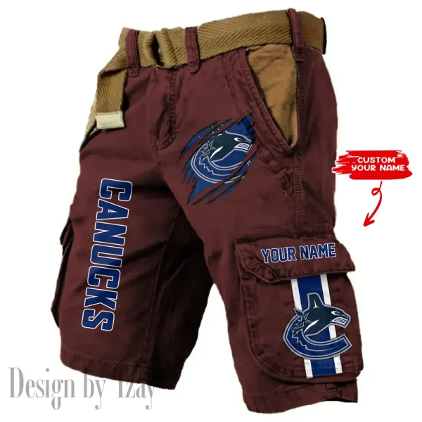 Vancouver Canucks Knights Pocket Print Cargo Shorts (Belt Not Included) trending 2025 S9MCS376