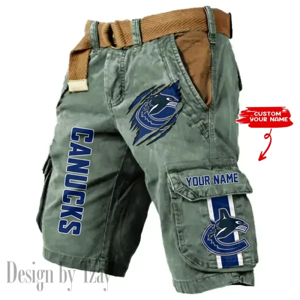 Vancouver Canucks Knights Pocket Print Cargo Shorts (Belt Not Included) trending 2025 S9MCS376 - Image 2