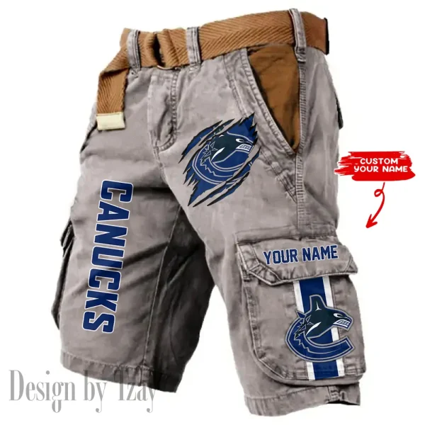 Vancouver Canucks Knights Pocket Print Cargo Shorts (Belt Not Included) trending 2025 S9MCS376 - Image 3