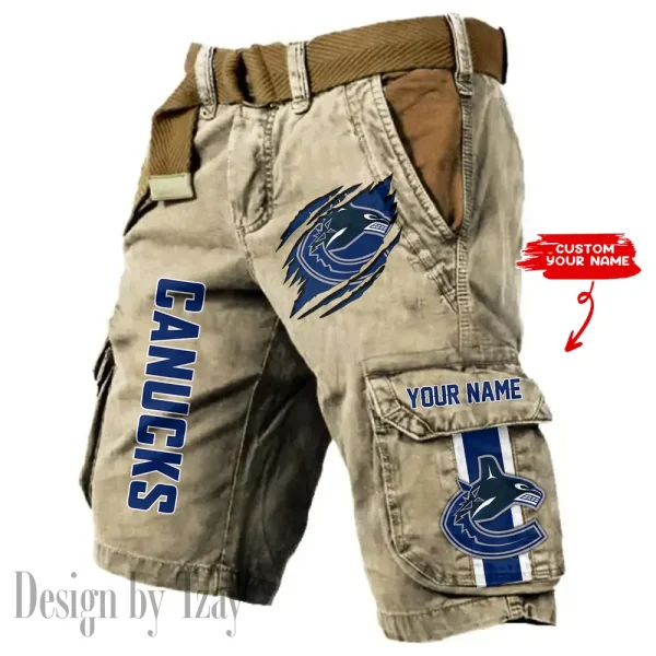 Vancouver Canucks Knights Pocket Print Cargo Shorts (Belt Not Included) trending 2025 S9MCS376 - Image 5