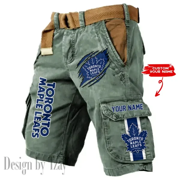 Toronto Maple Leafs Pocket Print Cargo Shorts (Belt Not Included) trending 2025 S9MCS378 - Image 2