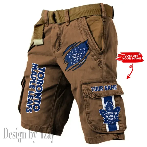 Toronto Maple Leafs Pocket Print Cargo Shorts (Belt Not Included) trending 2025 S9MCS378 - Image 4
