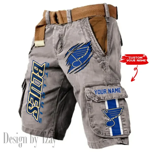 St. Louis Blues Pocket Print Cargo Shorts (Belt Not Included) trending 2025 S9MCS380 - Image 3