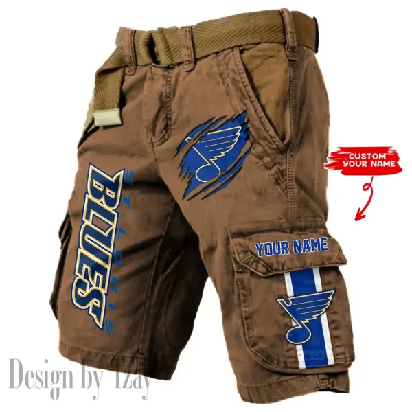 St. Louis Blues Pocket Print Cargo Shorts (Belt Not Included) trending 2025 S9MCS380 - Image 4