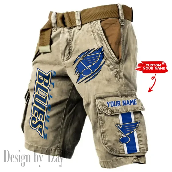 St. Louis Blues Pocket Print Cargo Shorts (Belt Not Included) trending 2025 S9MCS380 - Image 5