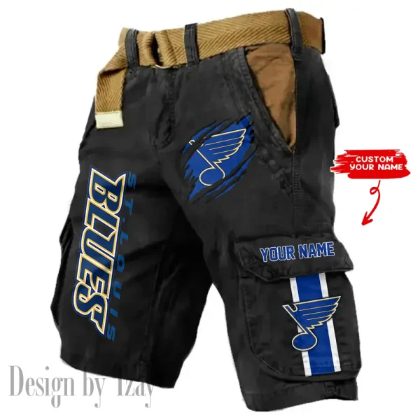 St. Louis Blues Pocket Print Cargo Shorts (Belt Not Included) trending 2025 S9MCS380 - Image 6