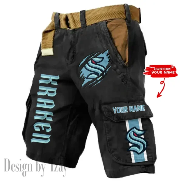 Seattle Kraken Pocket Print Cargo Shorts (Belt Not Included) trending 2025 S9MCS381 - Image 6