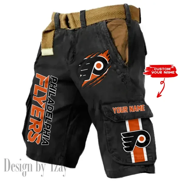 Philadelphia Flyers Pocket Print Cargo Shorts (Belt Not Included) trending 2025 S9MCS384 - Image 6