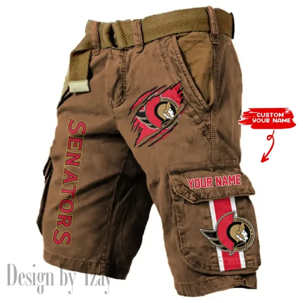 Ottawa Senators Pocket Print Cargo Shorts (Belt Not Included) trending 2025 S9MCS385 - Image 4