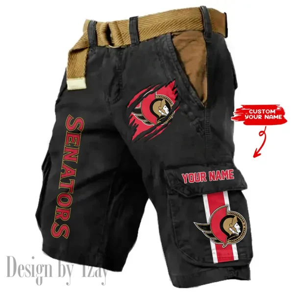 Ottawa Senators Pocket Print Cargo Shorts (Belt Not Included) trending 2025 S9MCS385 - Image 6