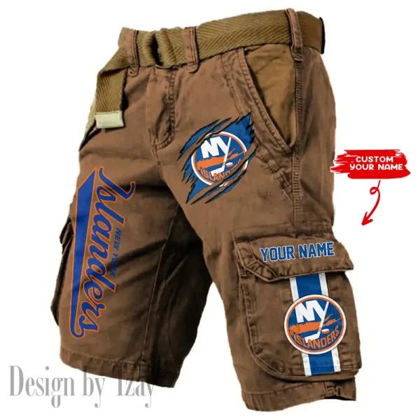 New York Islanders Pocket Print Cargo Shorts (Belt Not Included) trending 2025 S9MCS387 - Image 4