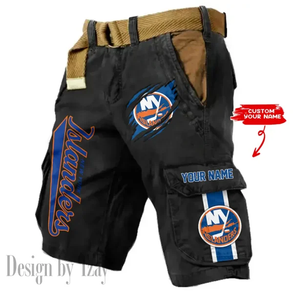 New York Islanders Pocket Print Cargo Shorts (Belt Not Included) trending 2025 S9MCS387 - Image 6