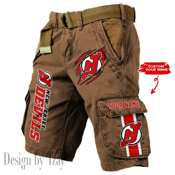 New Jersey Devils Pocket Print Cargo Shorts (Belt Not Included) trending 2025 S9MCS388 - Image 4