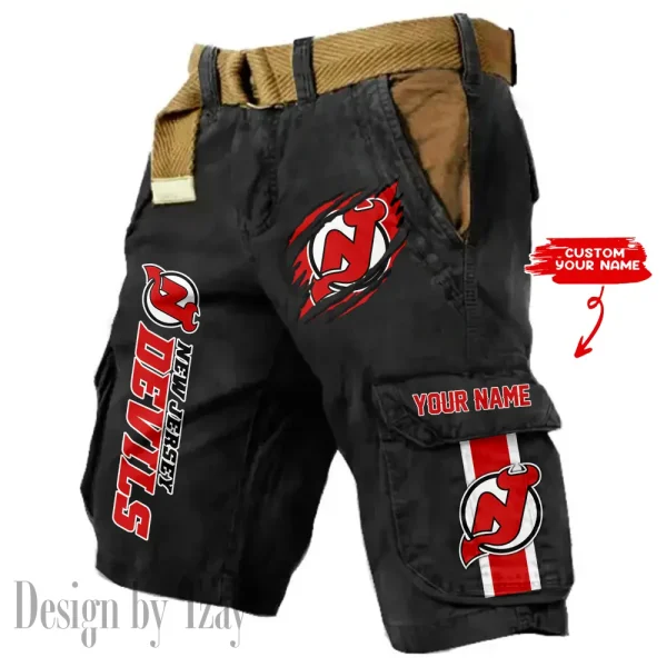 New Jersey Devils Pocket Print Cargo Shorts (Belt Not Included) trending 2025 S9MCS388 - Image 6