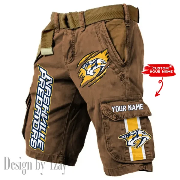 Nashville Predators Pocket Print Cargo Shorts (Belt Not Included) trending 2025 S9MCS389 - Image 4