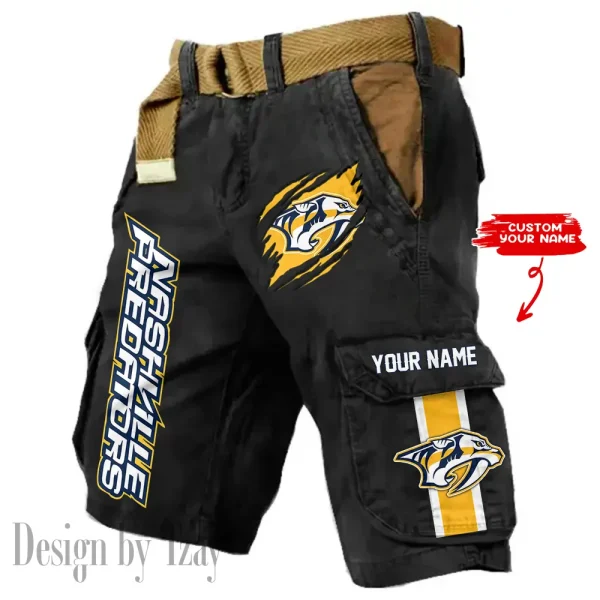 Nashville Predators Pocket Print Cargo Shorts (Belt Not Included) trending 2025 S9MCS389 - Image 6