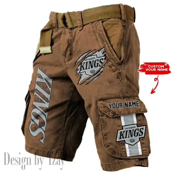 Los Angeles Kings Pocket Print Cargo Shorts (Belt Not Included) trending 2025 S9MCS392 - Image 4