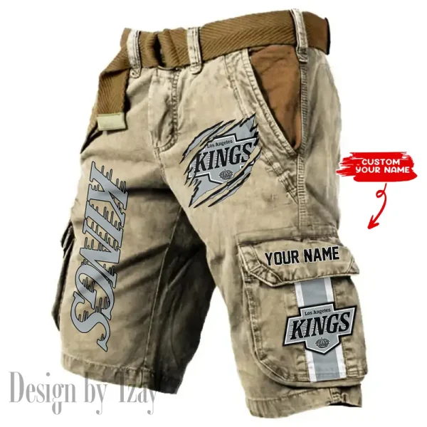 Los Angeles Kings Pocket Print Cargo Shorts (Belt Not Included) trending 2025 S9MCS392 - Image 5