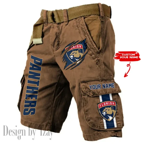Florida Panthers Pocket Print Cargo Shorts (Belt Not Included) trending 2025 S9MCS393 - Image 4