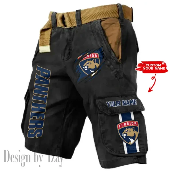 Florida Panthers Pocket Print Cargo Shorts (Belt Not Included) trending 2025 S9MCS393 - Image 6